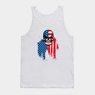 Skull with American Flag Tank Top